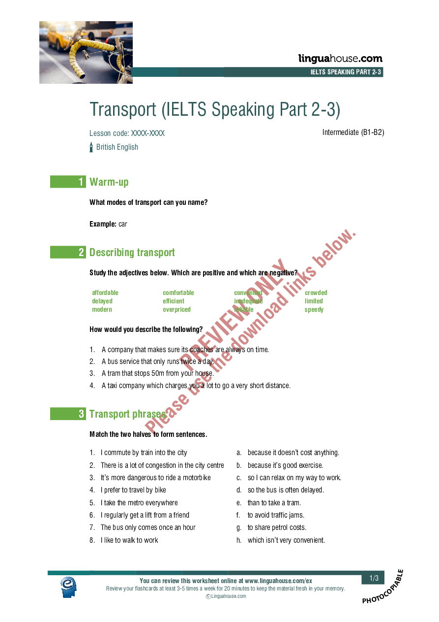 ielts essay topics about transport
