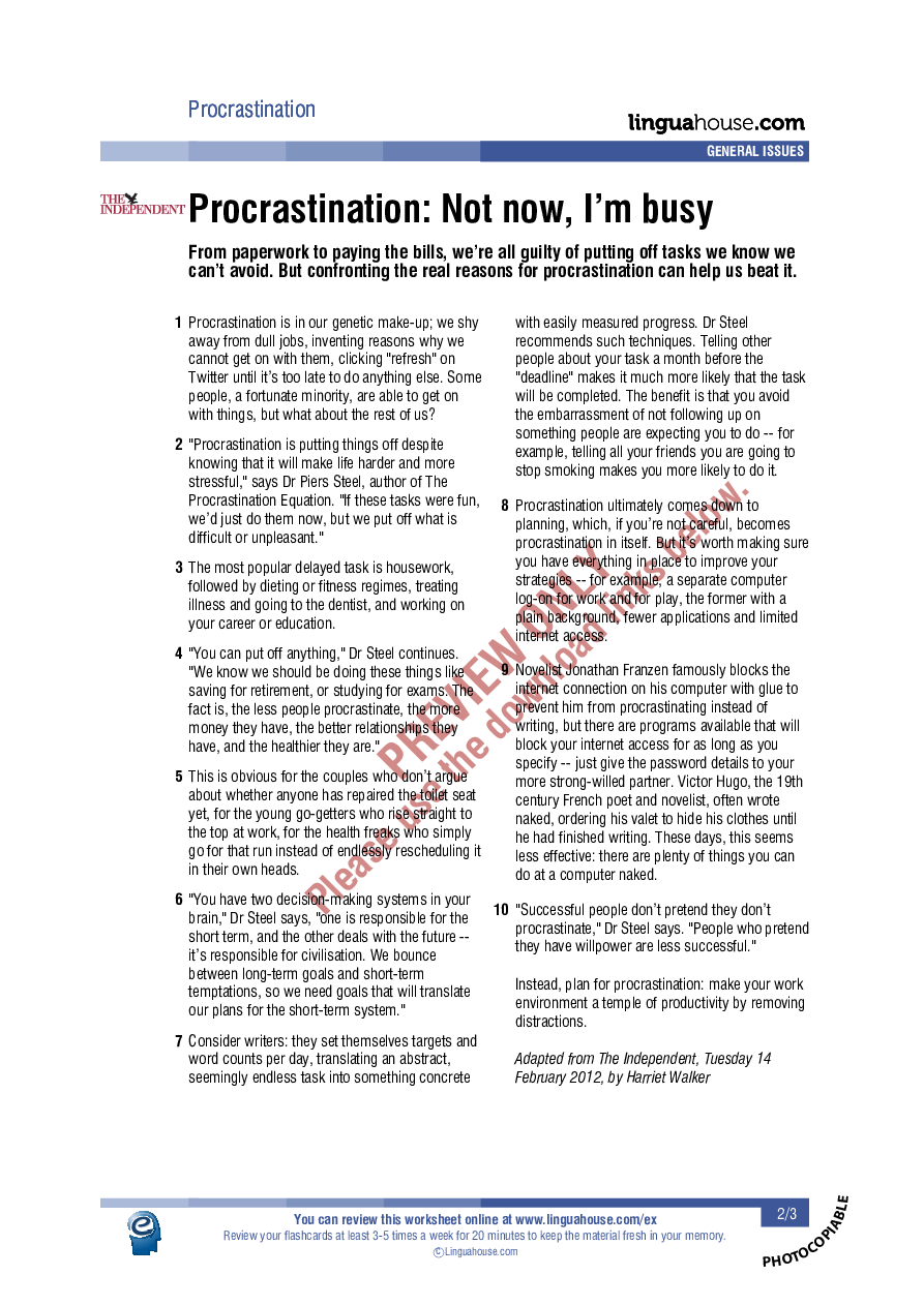 procrastination research paper pdf
